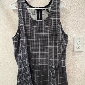 White House Black Market Monochrome Patterned Dress Shirt